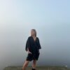 Luna linen short dress in black - Image 4