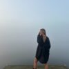 Luna linen short dress in black - Image 2